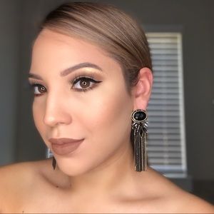 LAST PAIR! Black Drop Tassel Earrings